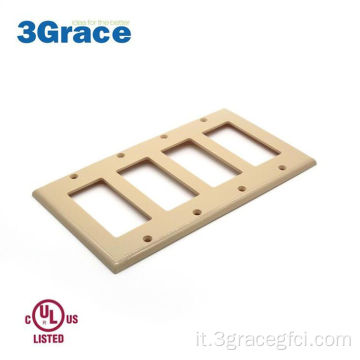 Decoratore a 4 gang GFCI Switch Vietti di uscita Piatta parete